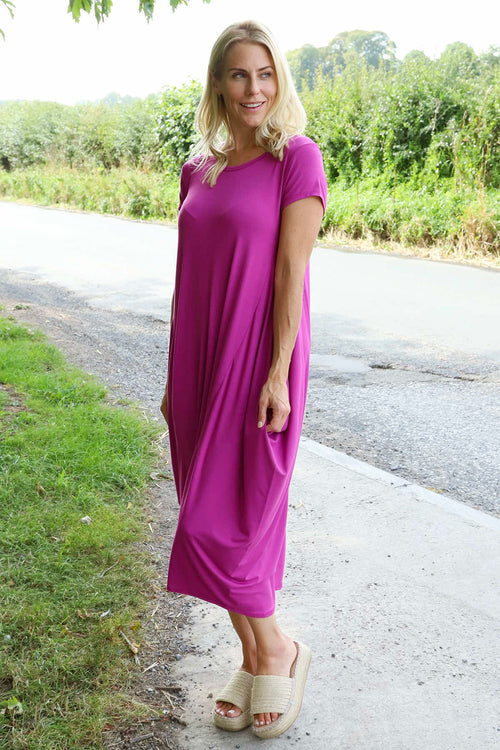 Sariah Short Sleeve Dress Berry - Image 1