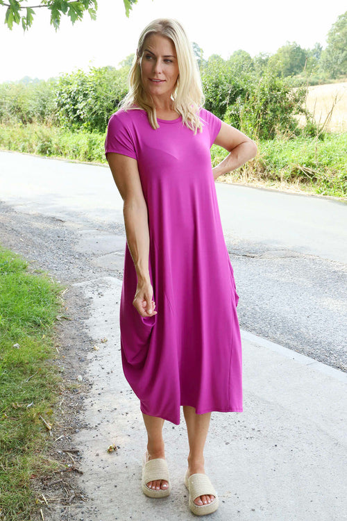 Sariah Short Sleeve Dress Berry - Image 2
