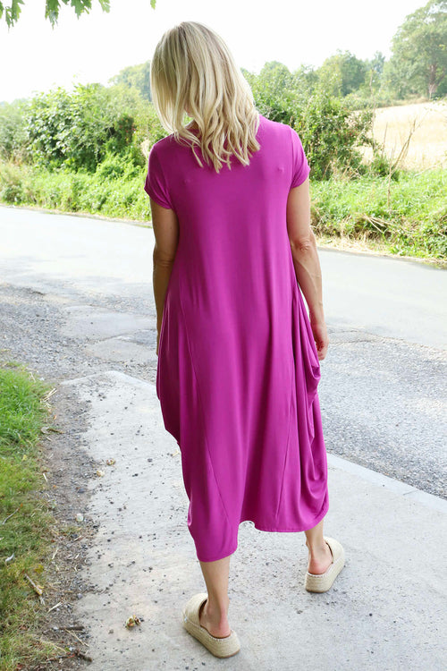 Sariah Short Sleeve Dress Berry - Image 4