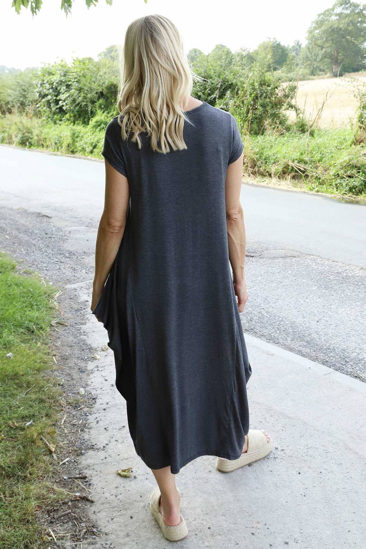 Sariah Short Sleeve Dress Charcoal