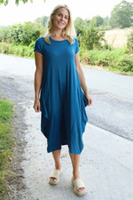 Sariah Short Sleeve Dress Teal Teal - Sariah Short Sleeve Dress Teal