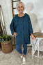 Isla Hooded Cotton Top Dark Blue