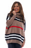 Madrid Stripe Polo Neck Jumper Camel