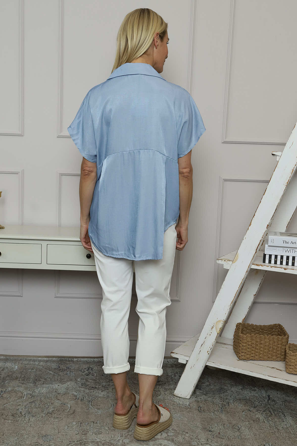 Flynn Short Sleeve Shirt Light Denim