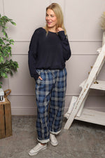 Kirri Check Trousers Navy Navy - Kirri Check Trousers Navy