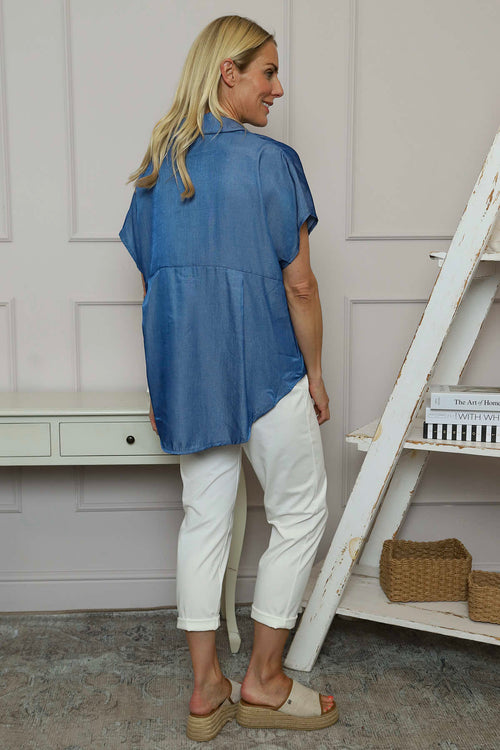 Flynn Short Sleeve Shirt Dark Denim - Image 4