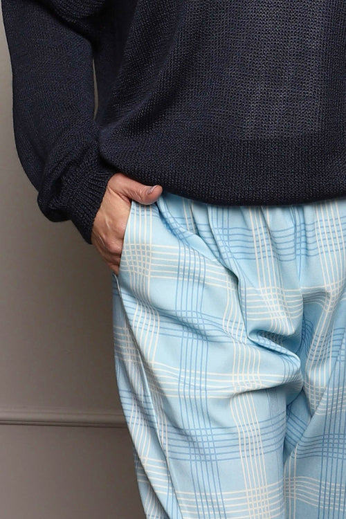 Kirri Check Trousers Light Blue - Image 3