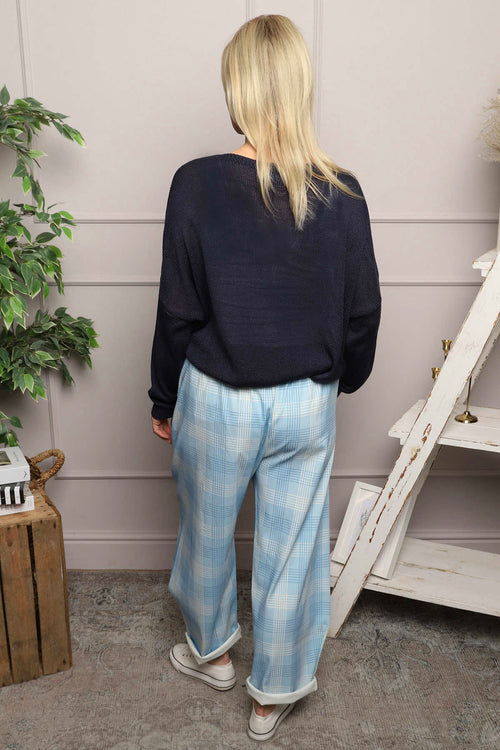 Kirri Check Trousers Light Blue - Image 4