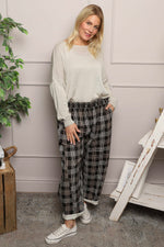 Kirri Check Trousers Black Black - Kirri Check Trousers Black