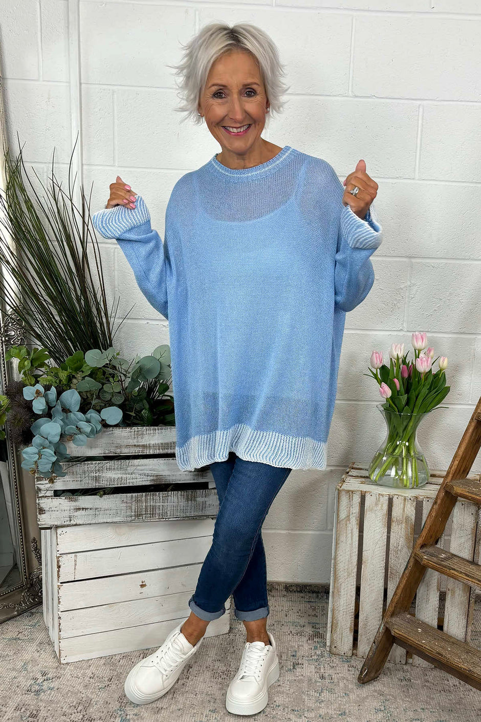 Aldeburgh Knit Top Powder Blue