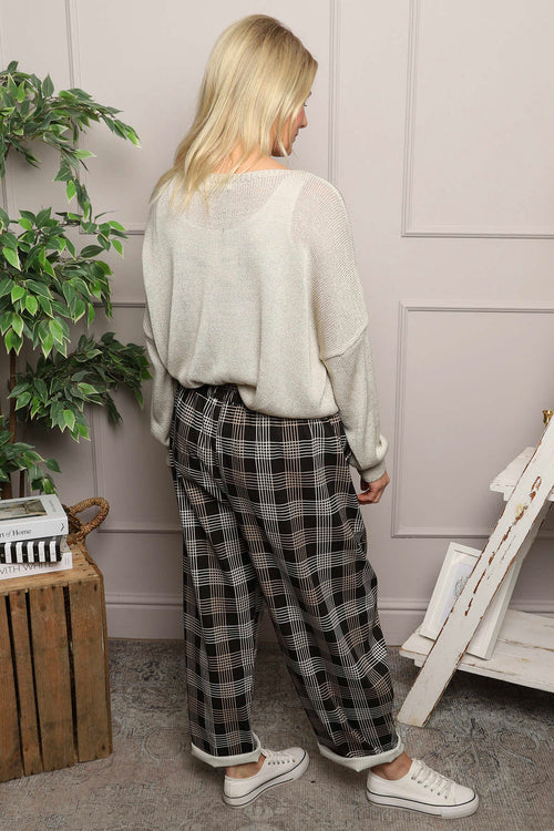Kirri Check Trousers Black - Image 4