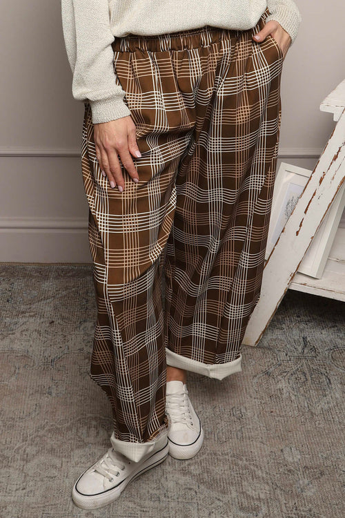 Kirri Check Trousers Cocoa - Image 2
