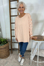 Tatum Stripe Cotton Top Orange Orange - Tatum Stripe Cotton Top Orange