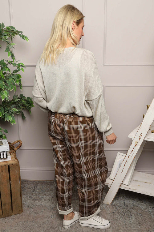 Kirri Check Trousers Cocoa - Image 4