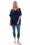 Sia V-Neck Top Navy