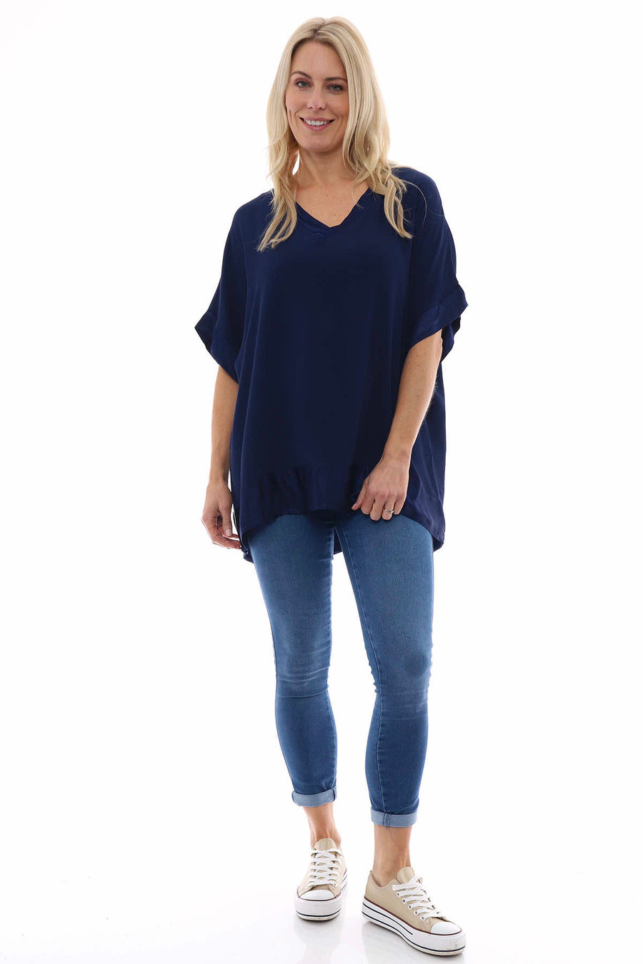 Sia V-Neck Top Navy