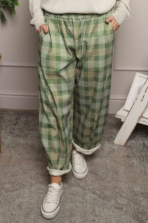 Kirri Check Trousers Green - Image 2