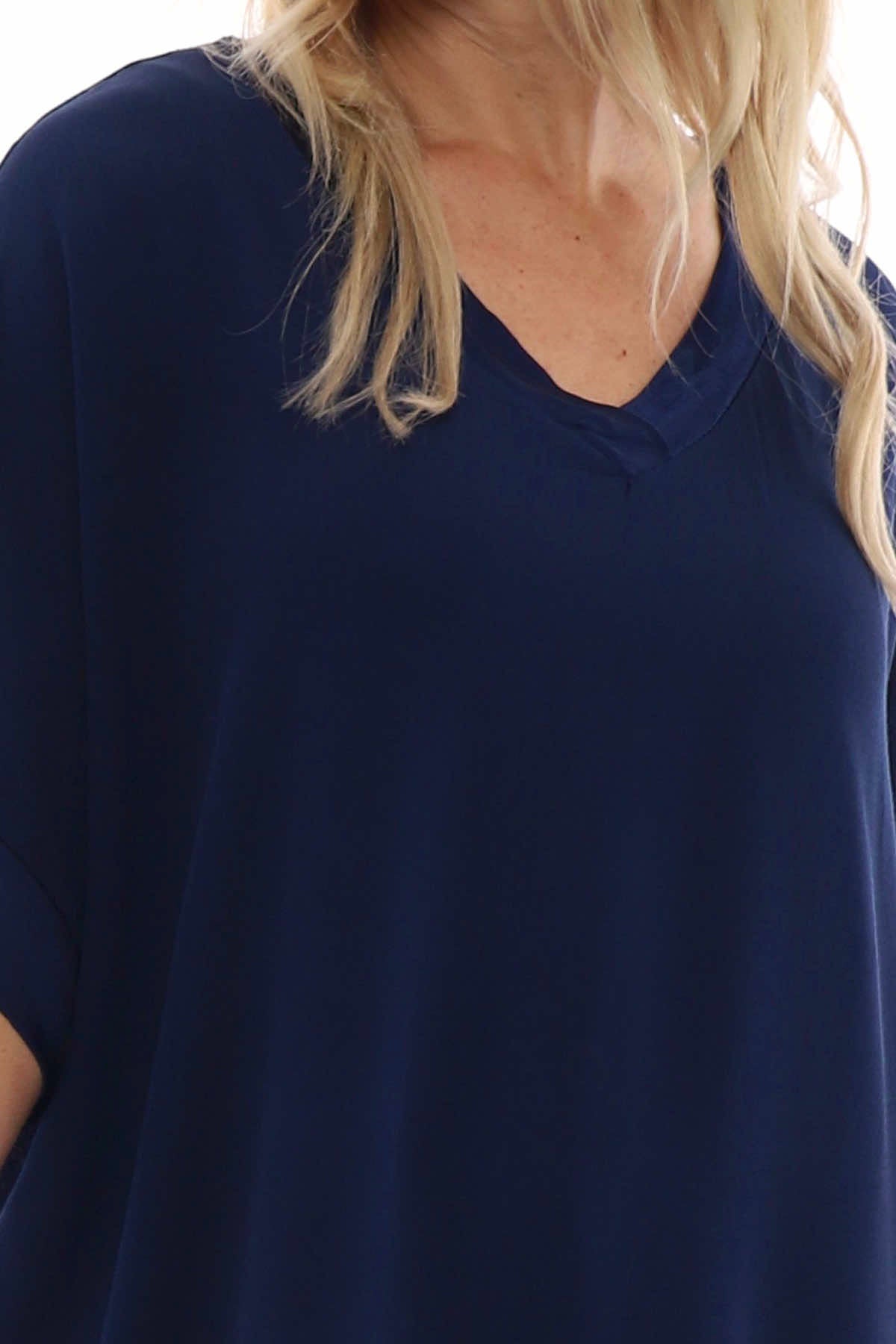 Sia V-Neck Top Navy