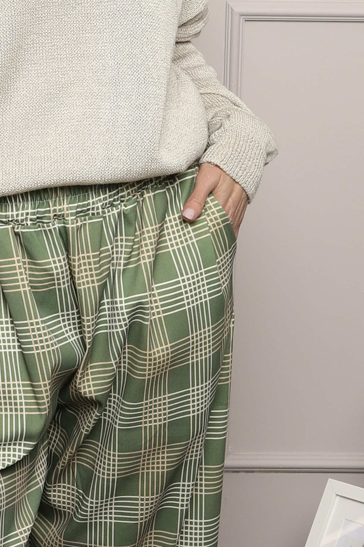 Kirri Check Trousers Green