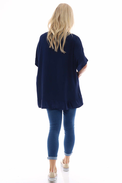 Sia V-Neck Top Navy - Image 6