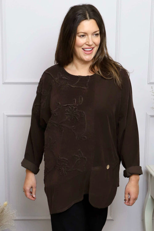 Jessa Needlecord Top Cocoa - Image 2