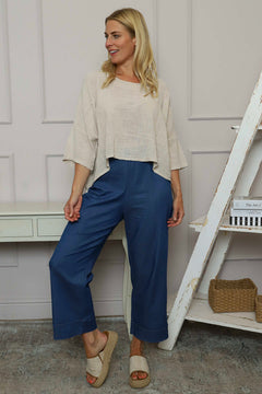 Maya Linen Top Stone