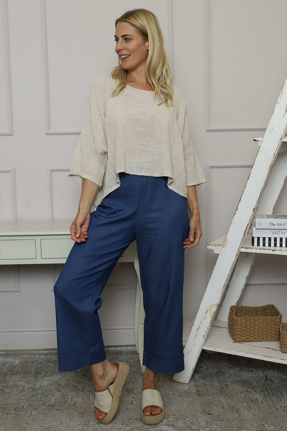 Maya Linen Top Stone