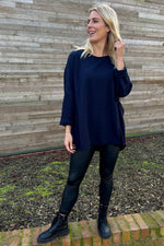 Lottie Pocket Cotton Top Navy Navy - Lottie Pocket Cotton Top Navy