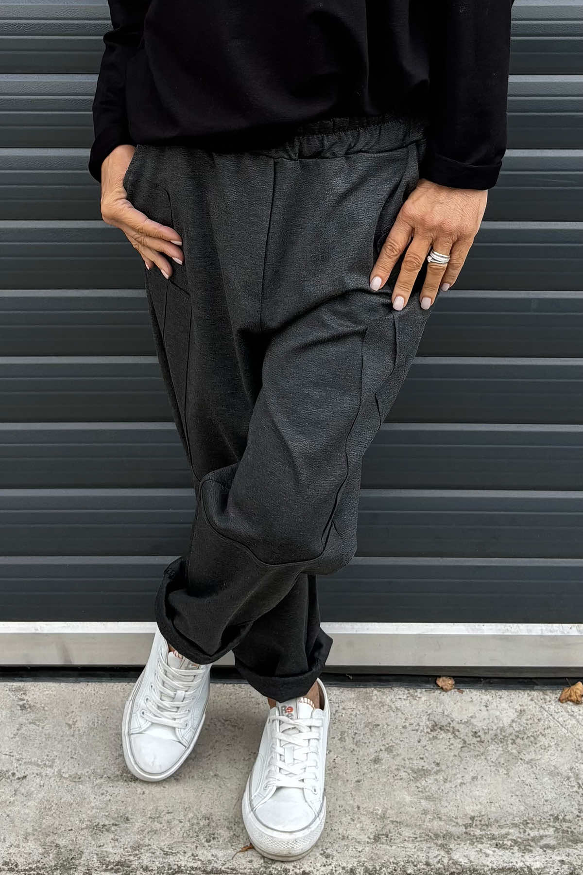 Jette Trousers Marl Charcoal