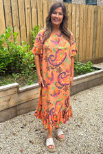 Carmel Floral Print Dress Orange Orange - Carmel Floral Print Dress Orange