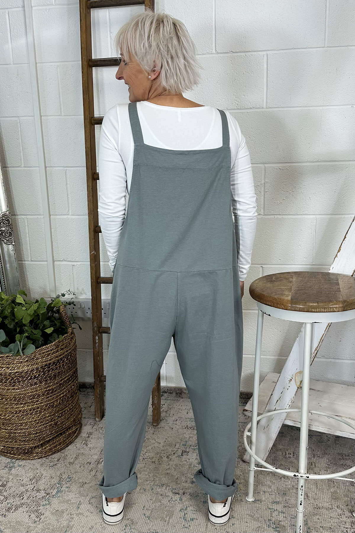 Pabo Jersey Dungarees Mid Grey