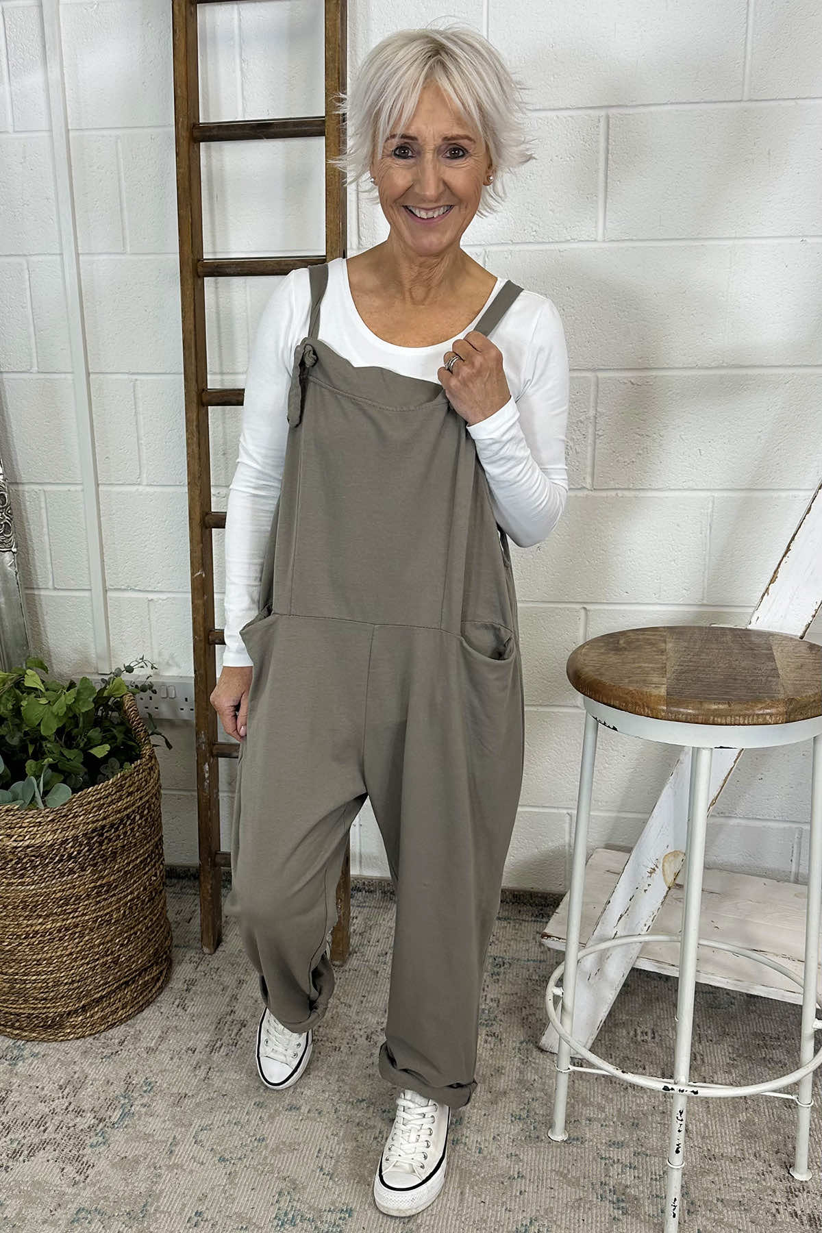 Pabo Jersey Dungarees Mocha