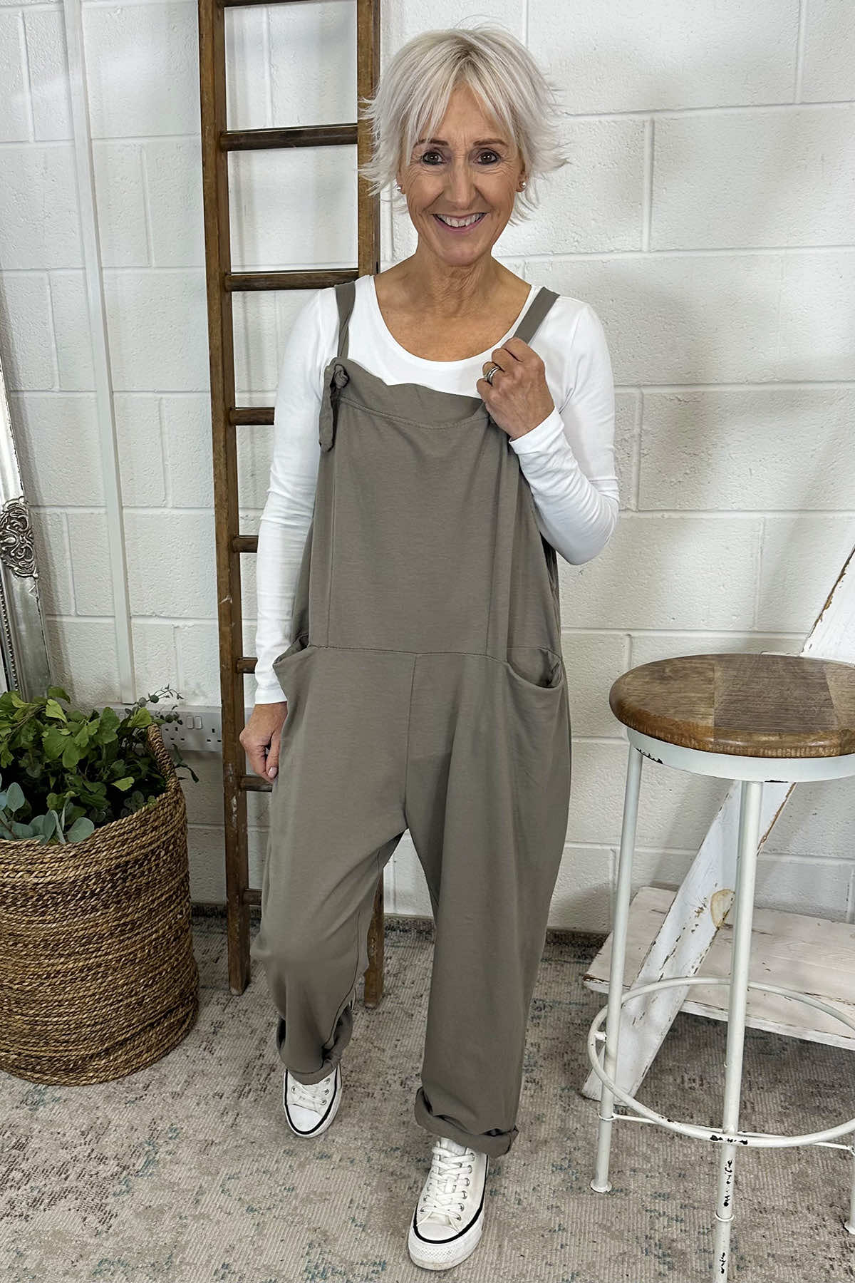 Pabo Jersey Dungarees Mocha