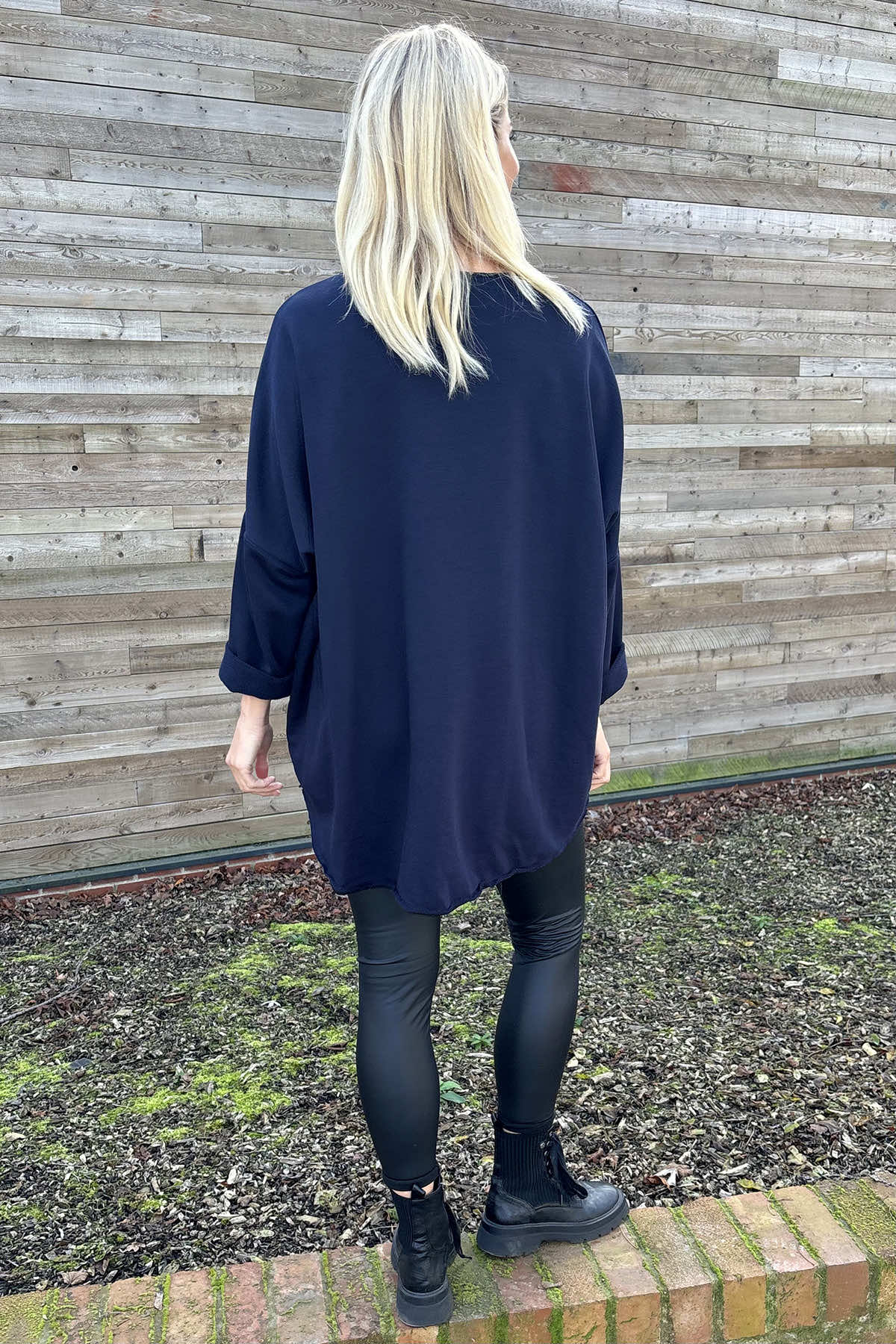 Lottie Pocket Cotton Top Navy