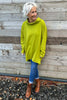 Catalina Cowl Neck Cotton Top Lime