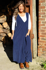 Cara Needlecord Dress Navy Navy - Cara Needlecord Dress Navy