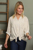 Jaynie Gingham Tie Front Shirt Mocha