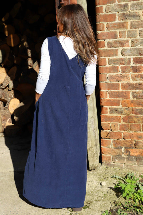 Cara Needlecord Dress Navy - Image 4