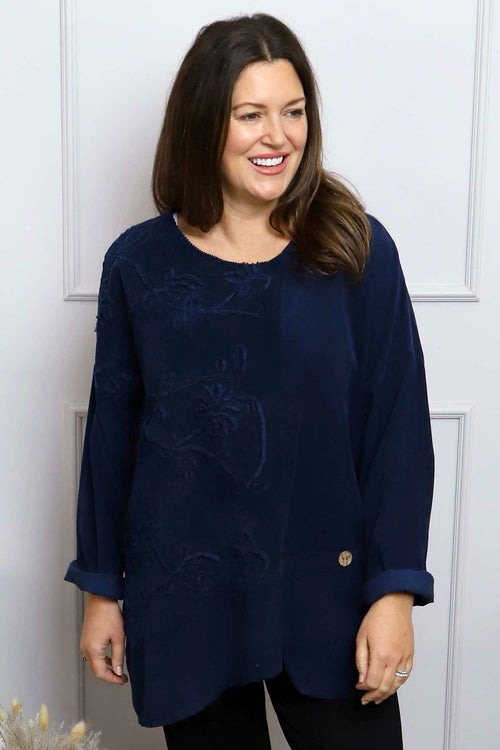 Jessa Needlecord Top Navy - Image 2