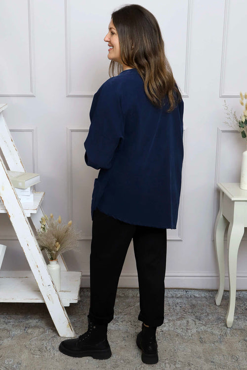 Jessa Needlecord Top Navy - Image 4