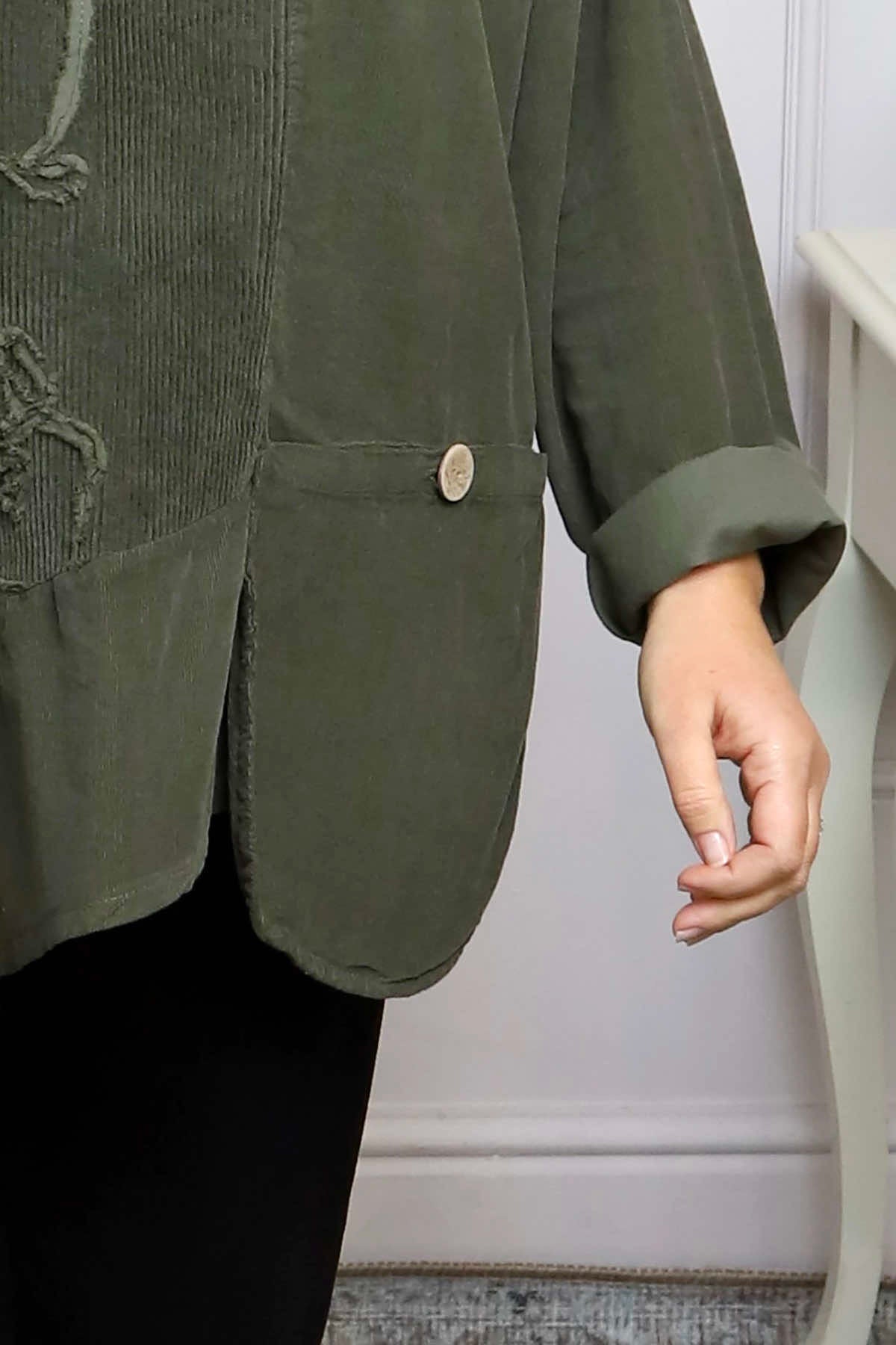 Jessa Needlecord Top Khaki