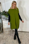 Jocelyn Long Knit Jumper Vest Olive