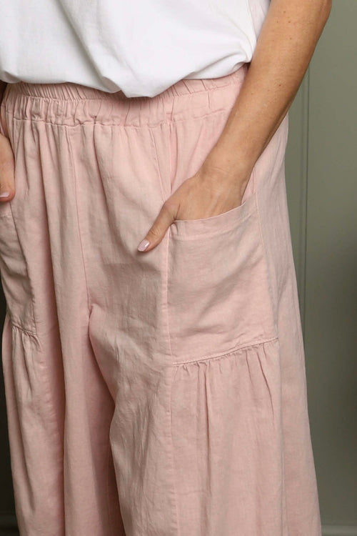Aitana Pocket Linen Trousers Pink - Image 3