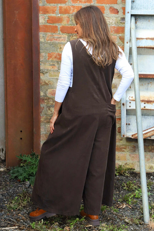 Alexia Needlecord Jumpsuit Cocoa - Image 4