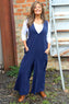 Alexia Needlecord Jumpsuit Navy