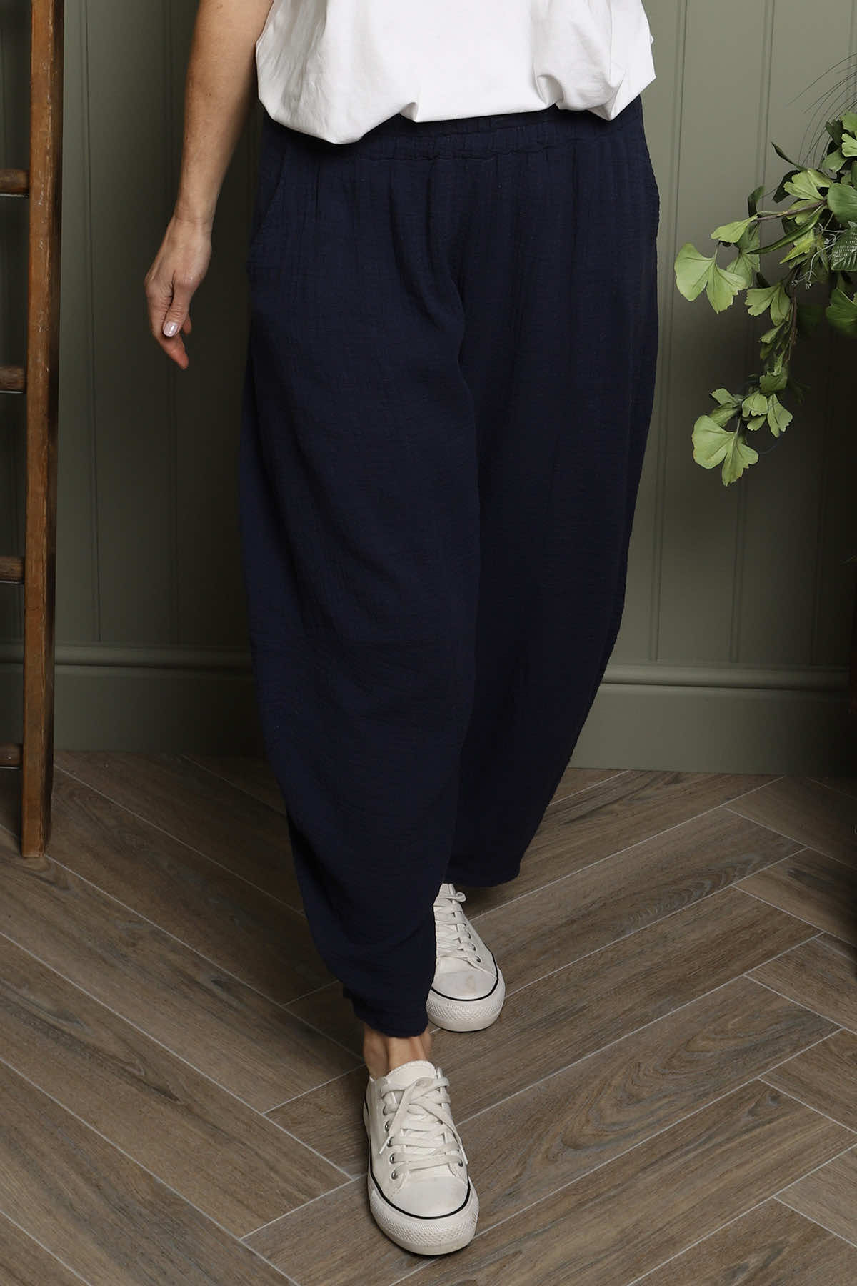 Ratana Cotton Trousers Navy
