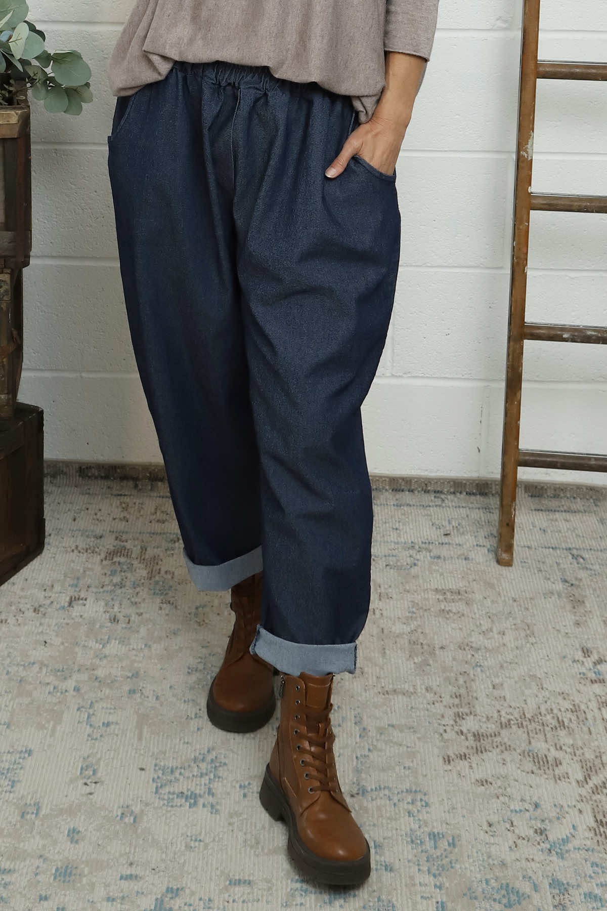 Myleene Denim Trousers Dark Denim