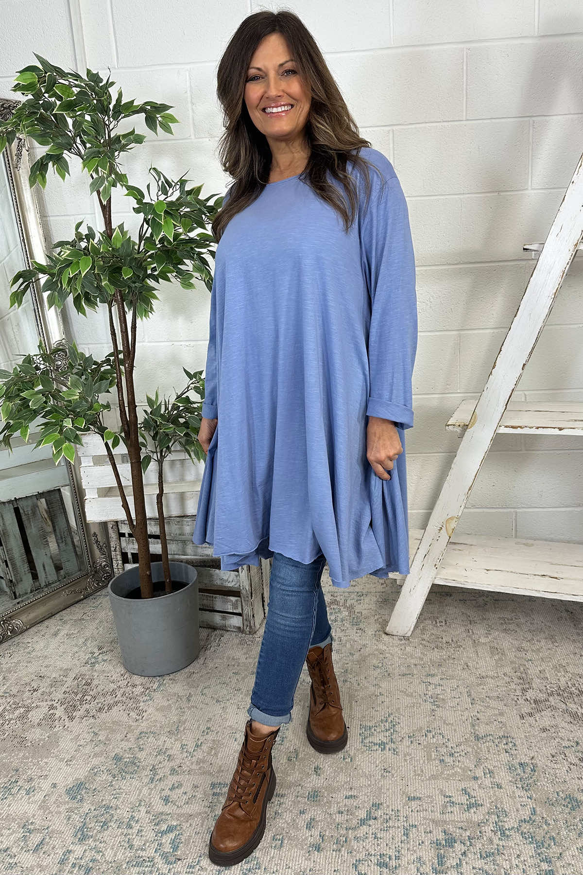 Portofino Cotton Tunic Blue