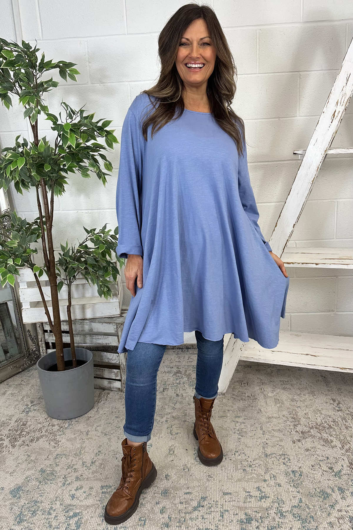 Portofino Cotton Tunic Blue