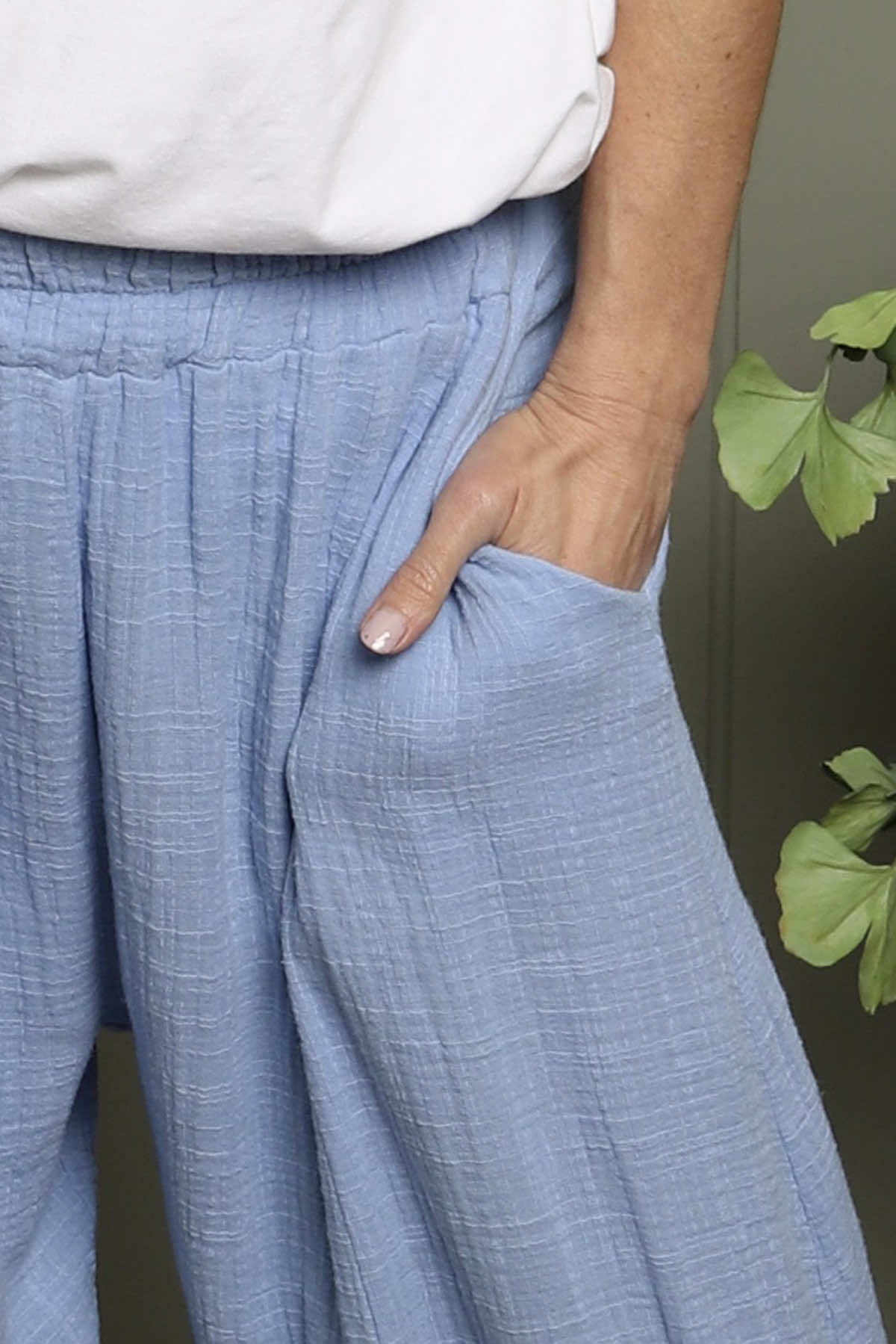 Ratana Cotton Trousers Powder Blue